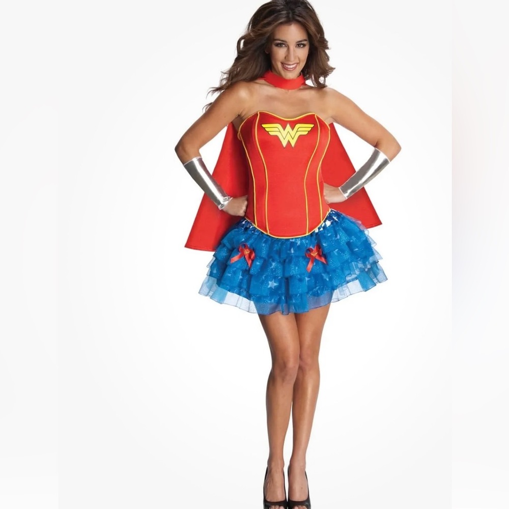 Wonder Woman Costume Corset Super Hero Dress Up Halloween size Large